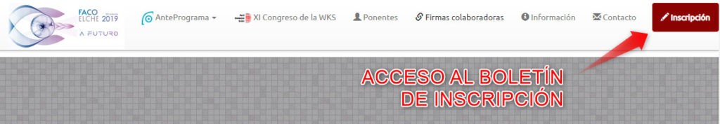 Acceso al boletín de inscripción